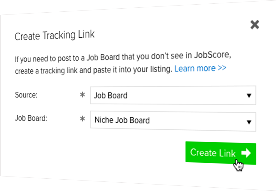 Creating a tracking link to post to a job board listing