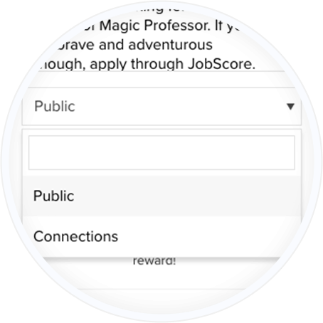 The menu dropdown for social recruiting in JobScore