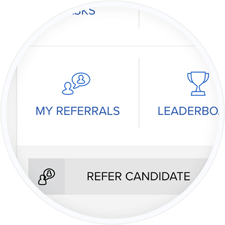 Personal referral portal button for collaboartive hiring campaigns