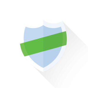 Shield with a green sash around it.