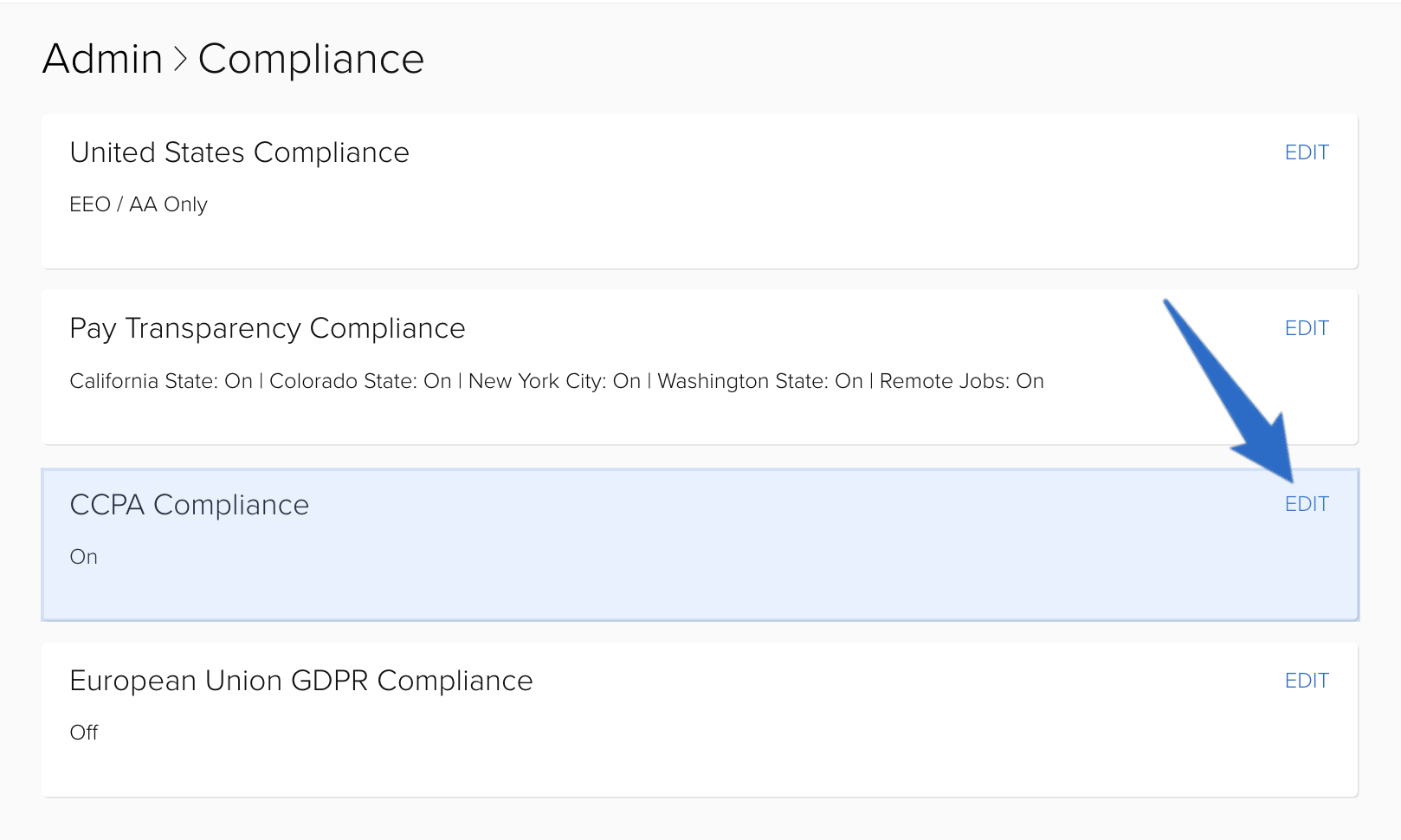 CCPA compliance for recruiting software
