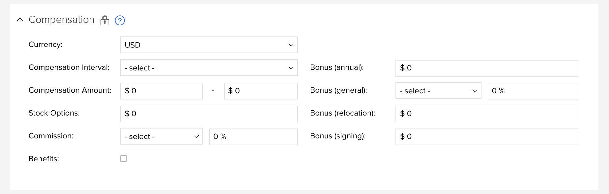 Job Compensation Area