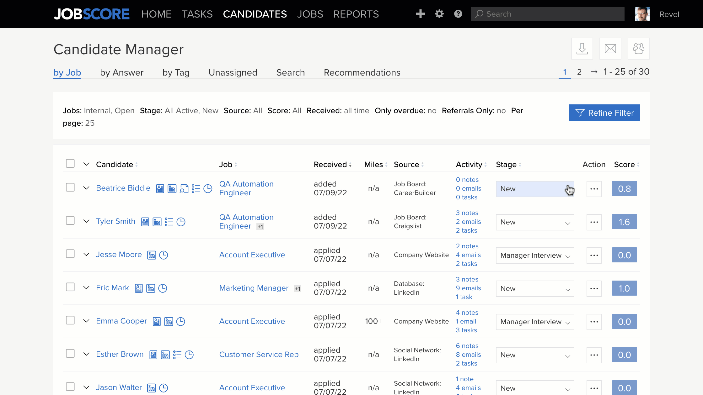 Add interviews to hiring workflow stages