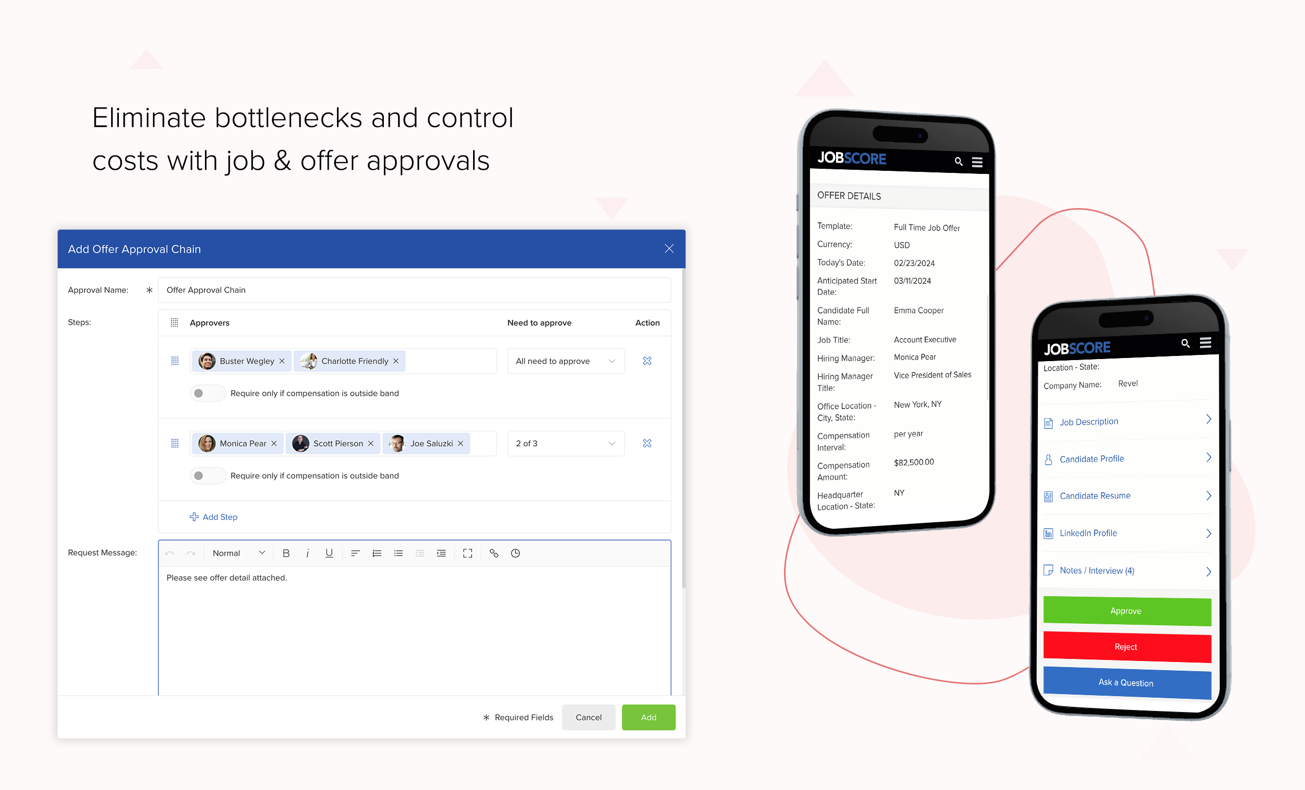 Eliminate bottlenecks and control costs with job & offer approvals | recruiting software approvals