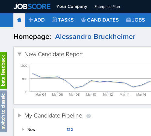Refreshed JobScore User Interafce