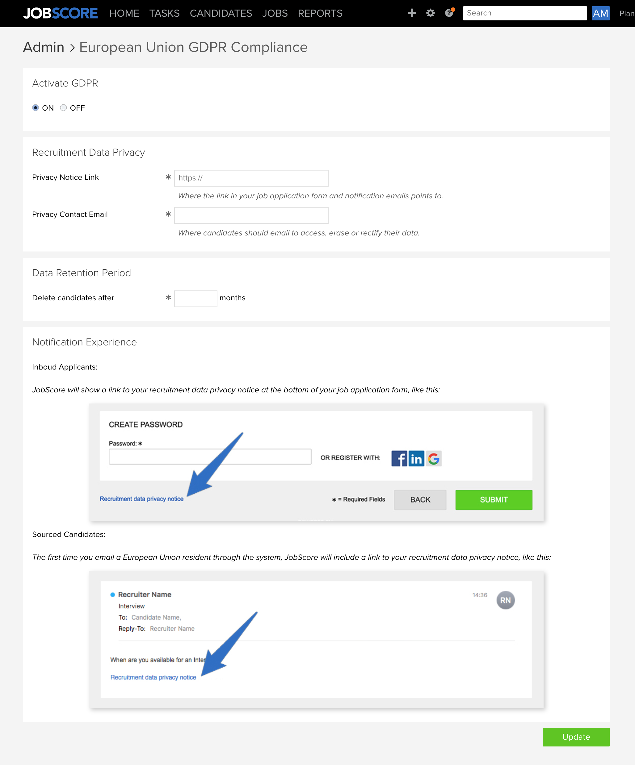 GDPR inside ATS
