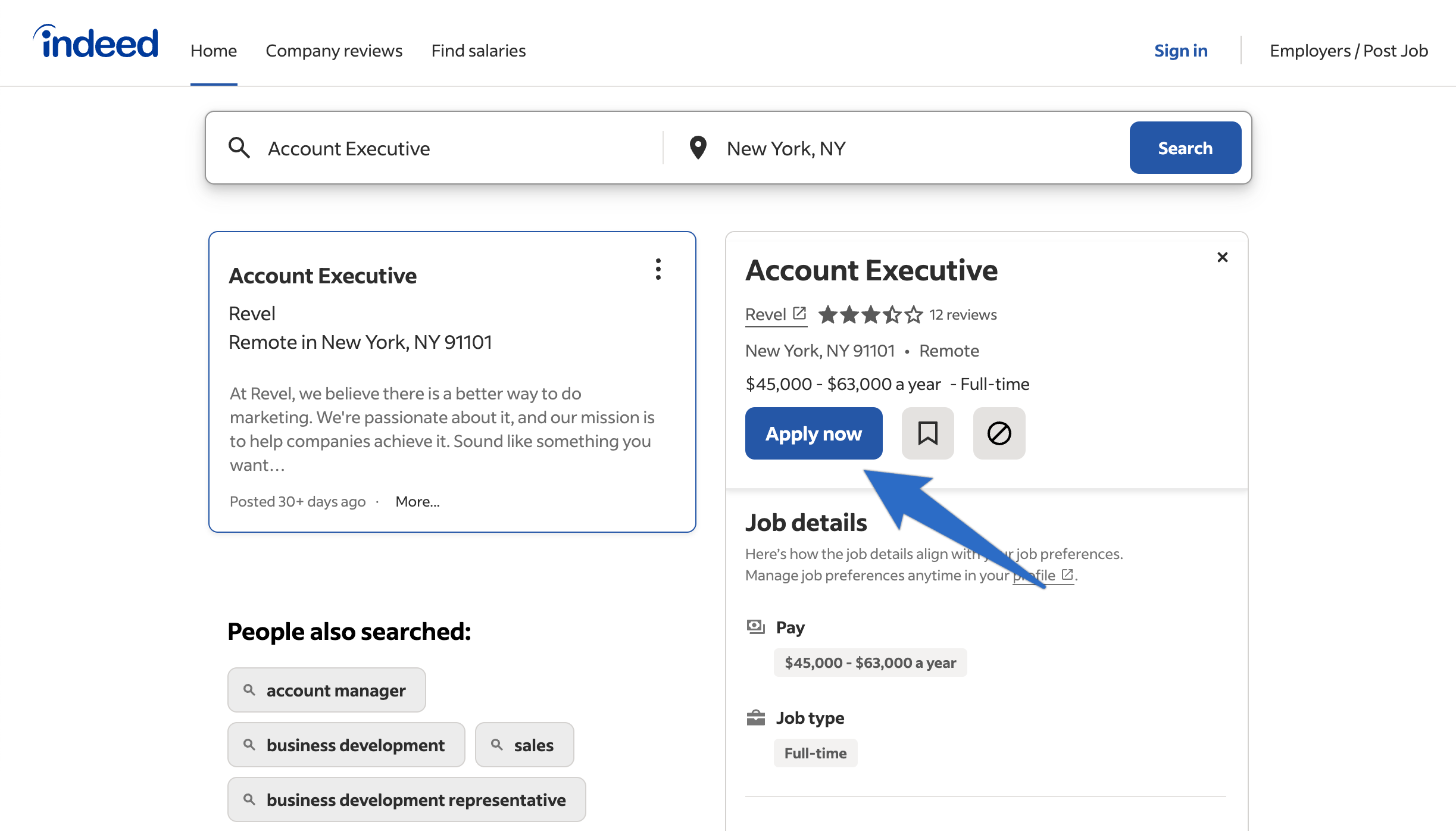 Job description as it appears to candidates through the Indeed ATS integration with JobScore