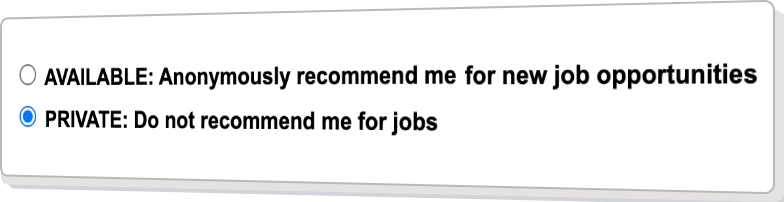 jobseeker privacy setting
