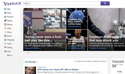 enjoying Yahoo exposure