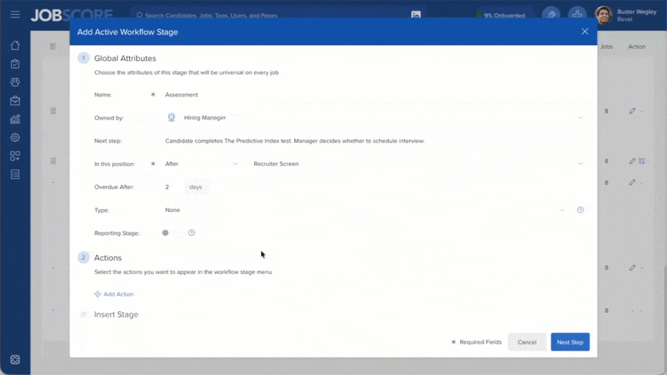 Add The Predictive Index assessment to a workflow stage