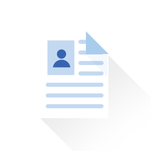 Resume cartoon A resume with an anonymous picture and lines beneath it.