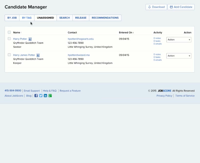 Candidate profile Merge