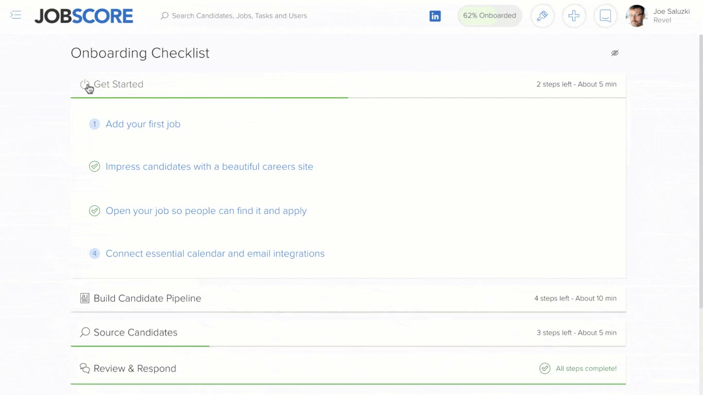 User onboarding checklists show users what to do next